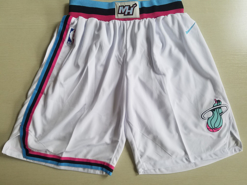  Men 2022 NBA Miami Heat white shorts1